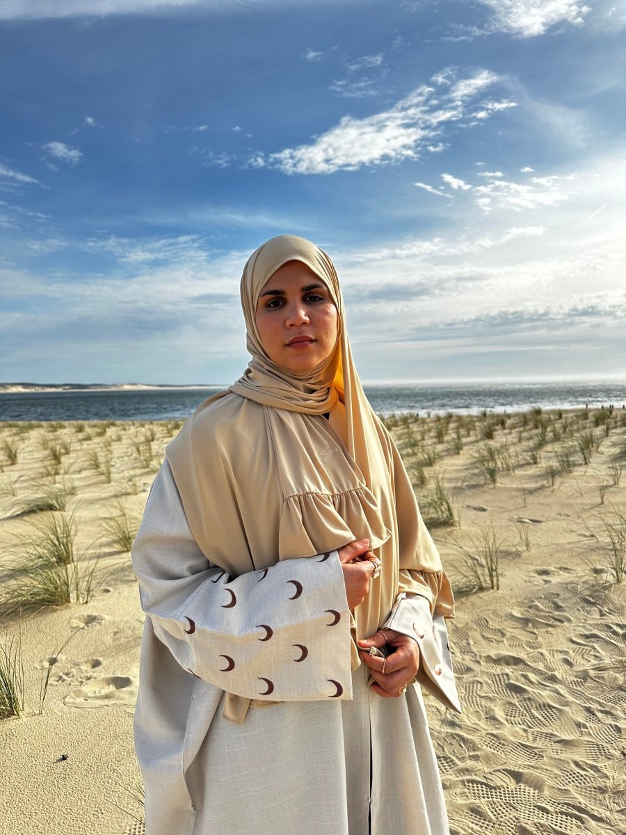 Hijab en Royal Jersey - Wavy beige - BY LYA