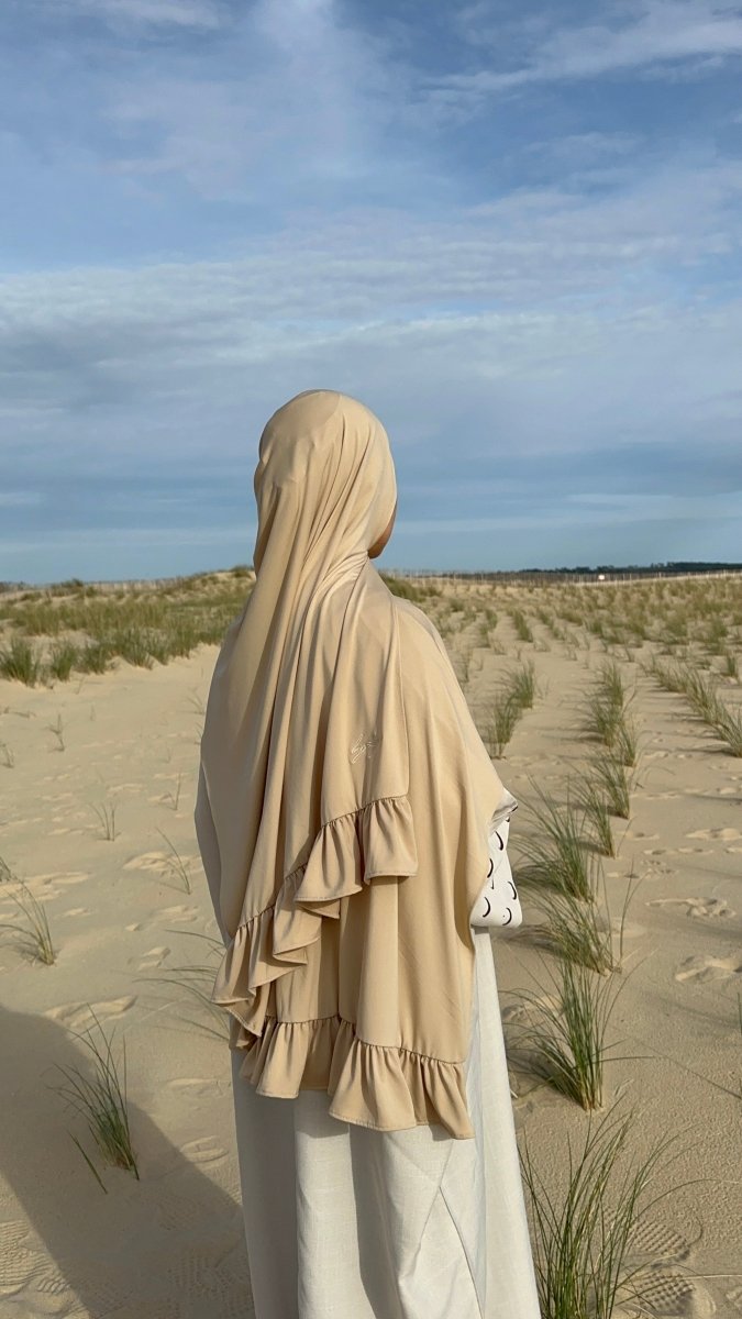 Hijab en Royal Jersey - Wavy beige - BY LYA