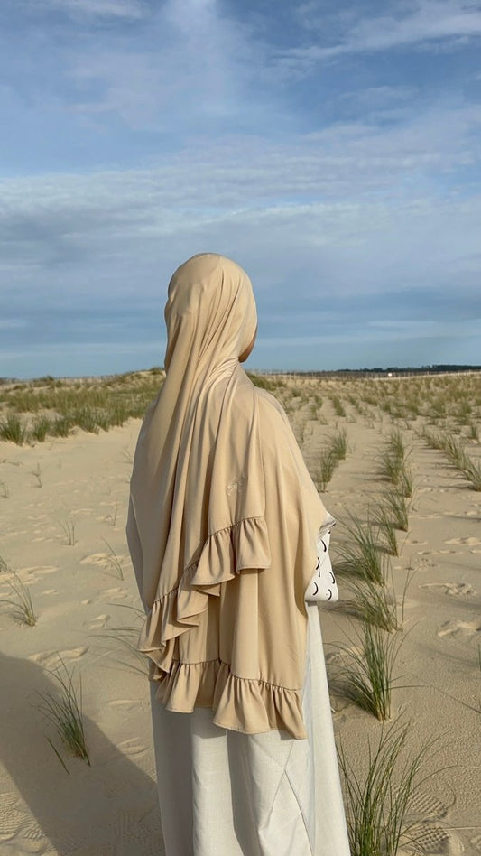 Hijab en Royal Jersey - Wavy beige - BY LYA